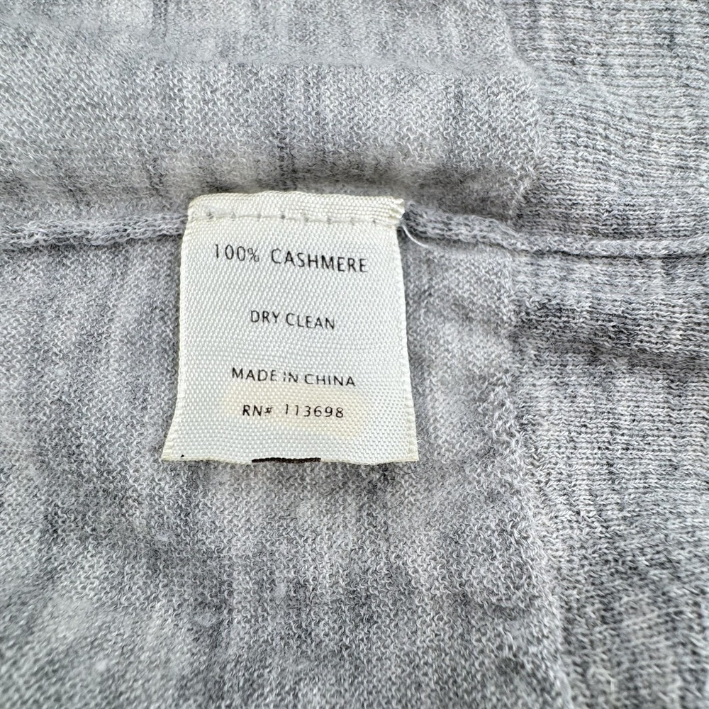 Margaret O'Leary Sweater Womens Medium Gray‎ Cashmere Scoop Neck Ribbed Sleeve - Picture 8 of 9